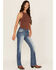 Image #3 - Miss Me Women's Medium Wash Mid Rise Steer Head Bootcut Stretch Denim Jeans, Medium Wash, hi-res