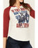 Image #3 - Shyanne Women's 3/4 Sleeve Split Neck Graphic Tee, Cream, hi-res