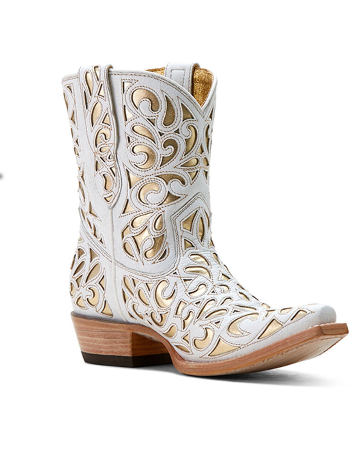 Ariat Women's Valentina Western Booties - Snip Toe, White, hi-res