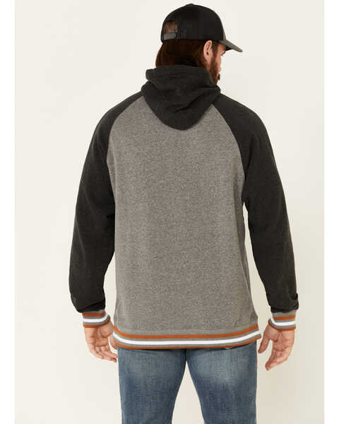 Image #4 - Cinch Men's Vintage Logo Raglan Hooded Sweatshirt , Grey, hi-res