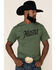 HOOey Men's Olive Hustle Graphic T-Shirt , Green, hi-res