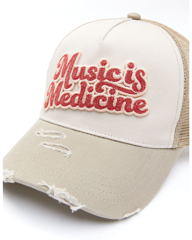 Idyllwind Women's Music Is Medicine Mesh-Back Ball Cap , White, hi-res