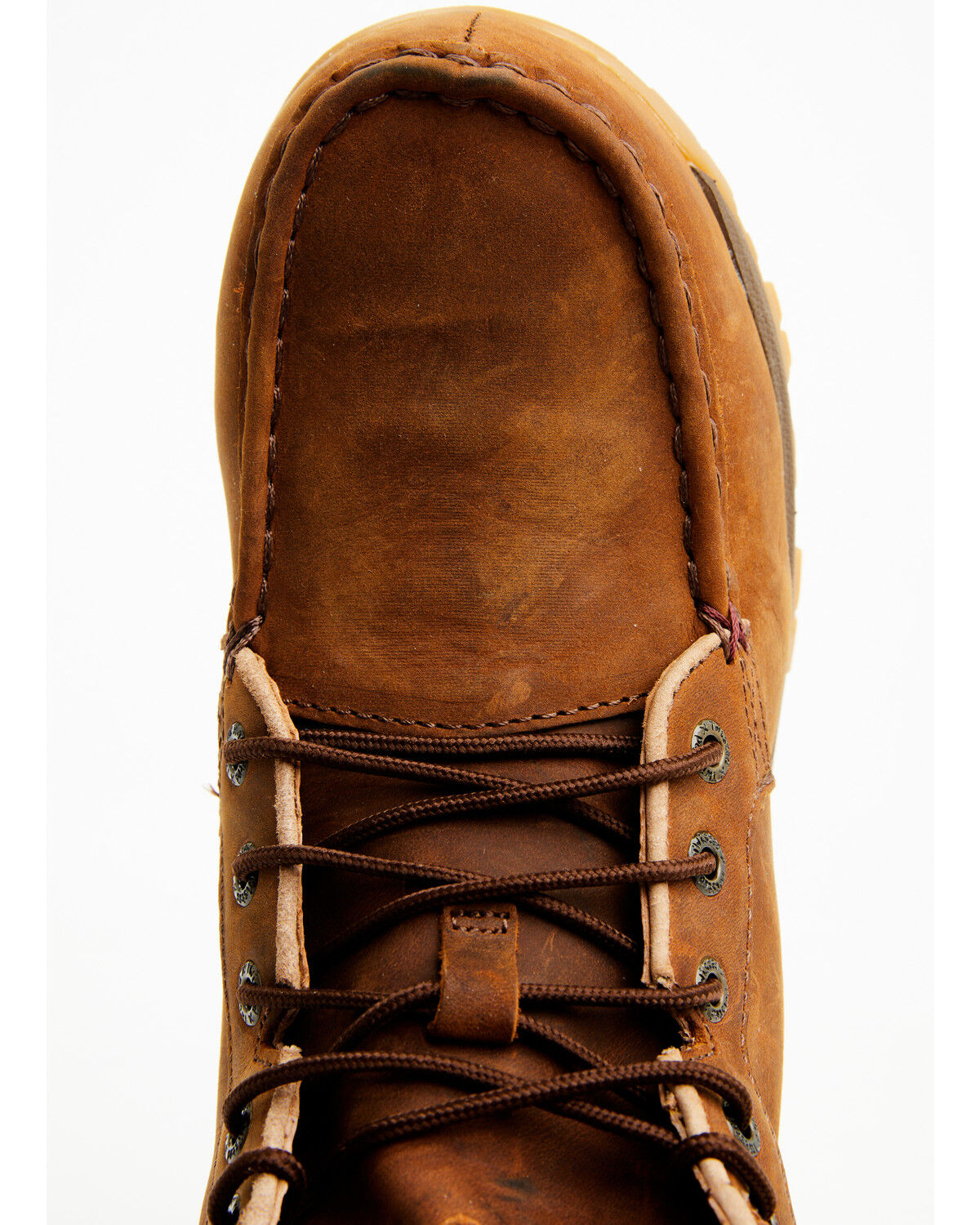 Image #6 - Twisted X Women's 4" Oiled Saddle Work Boots - Moc Toe, Brown, hi-res
