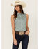 Image #1 - Wrangler Retro Women's Floral Print Sleeveless Pearl Snap Western Shirt, Slate, hi-res