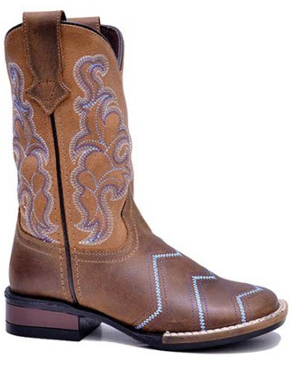 Roper Little Boys' Monterey Angles Western Boots - Broad Square Toe, Brown, hi-res