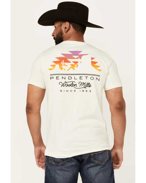 Pendleton Men's Boot Barn Exclusive Desert Sunset Short Logo Sleeve Graphic T-Shirt , Natural, hi-res