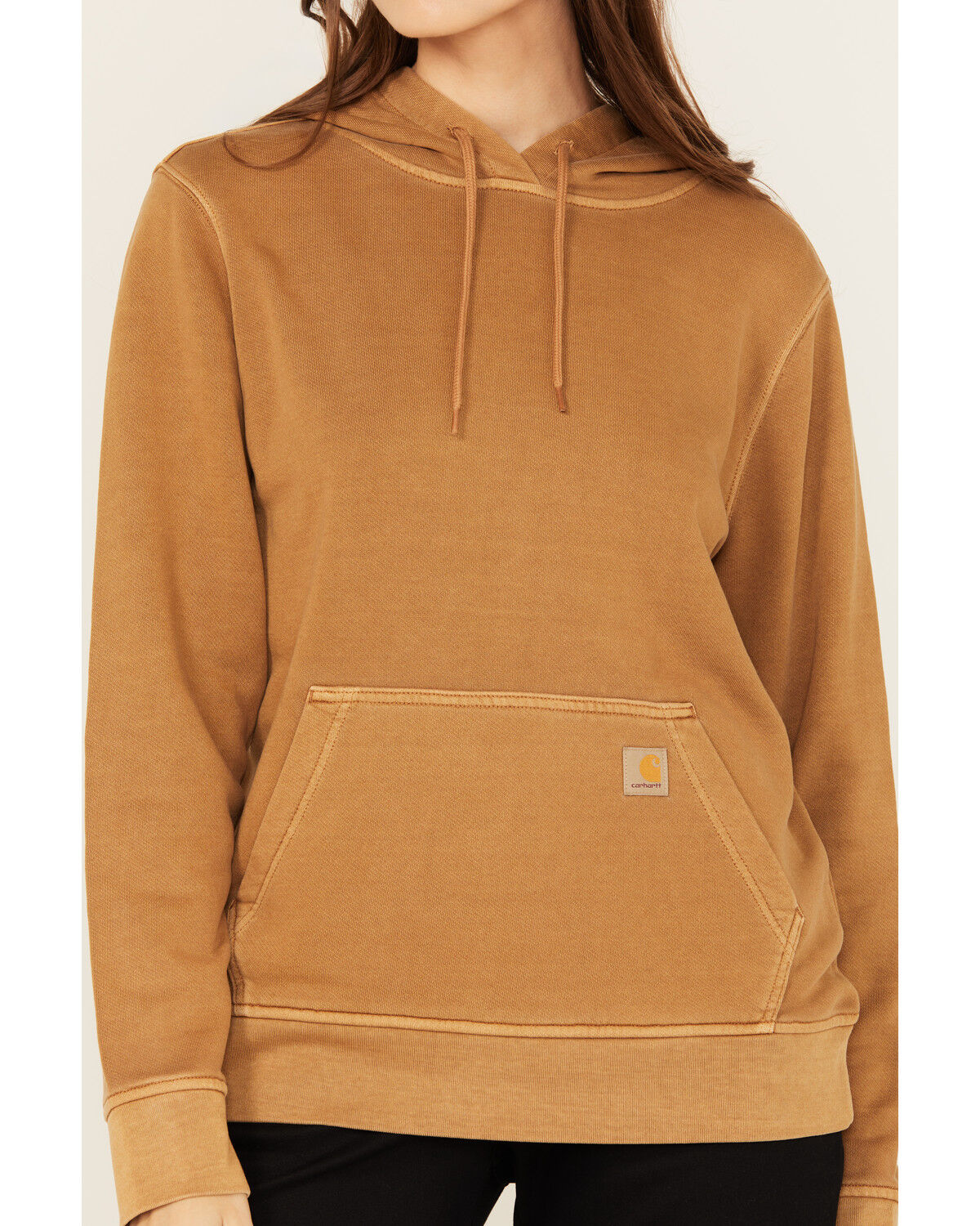 Image #3 - Carhartt Women's Relaxed Fit Midweight Hoodie, Tan, hi-res