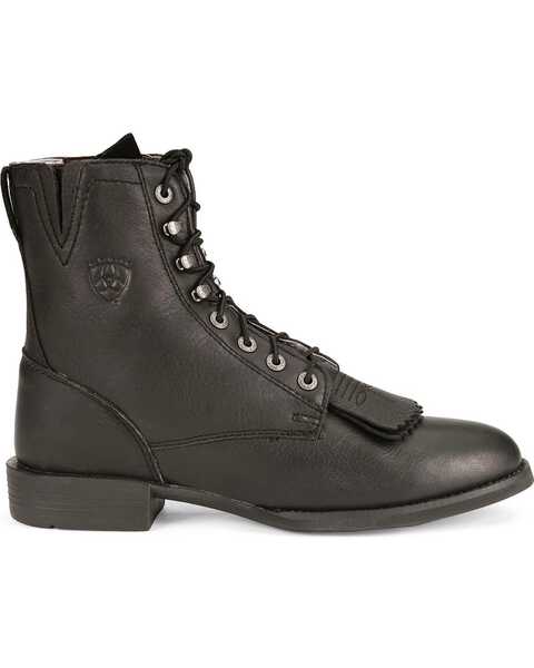 Image #2 - Ariat Women's 6" Lace-Up Heritage II Lacer Boots - Round Toe, Black, hi-res