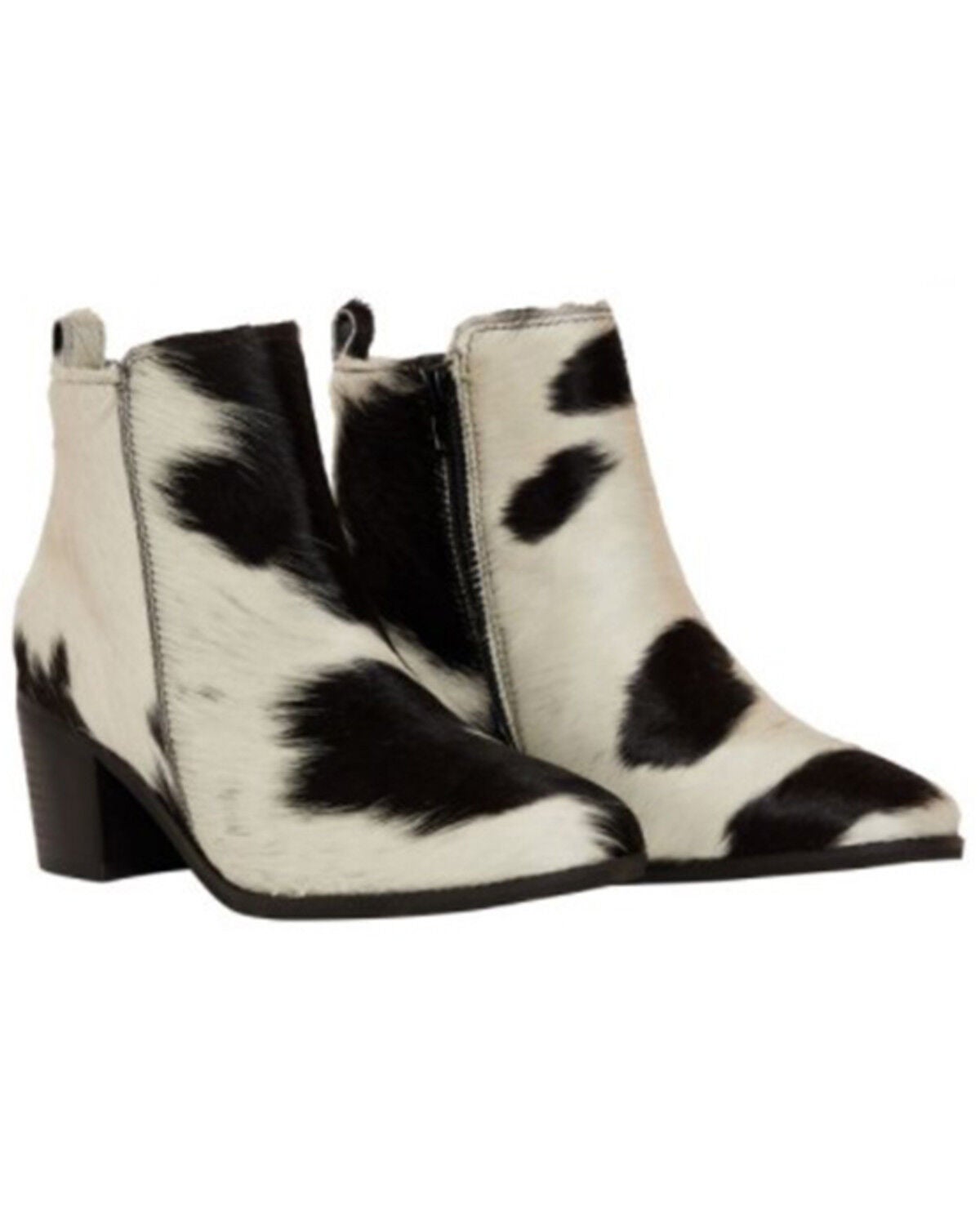 Myra Bag Women's Neotron Fashion Booties - Round Toe, Black/white, hi-res
