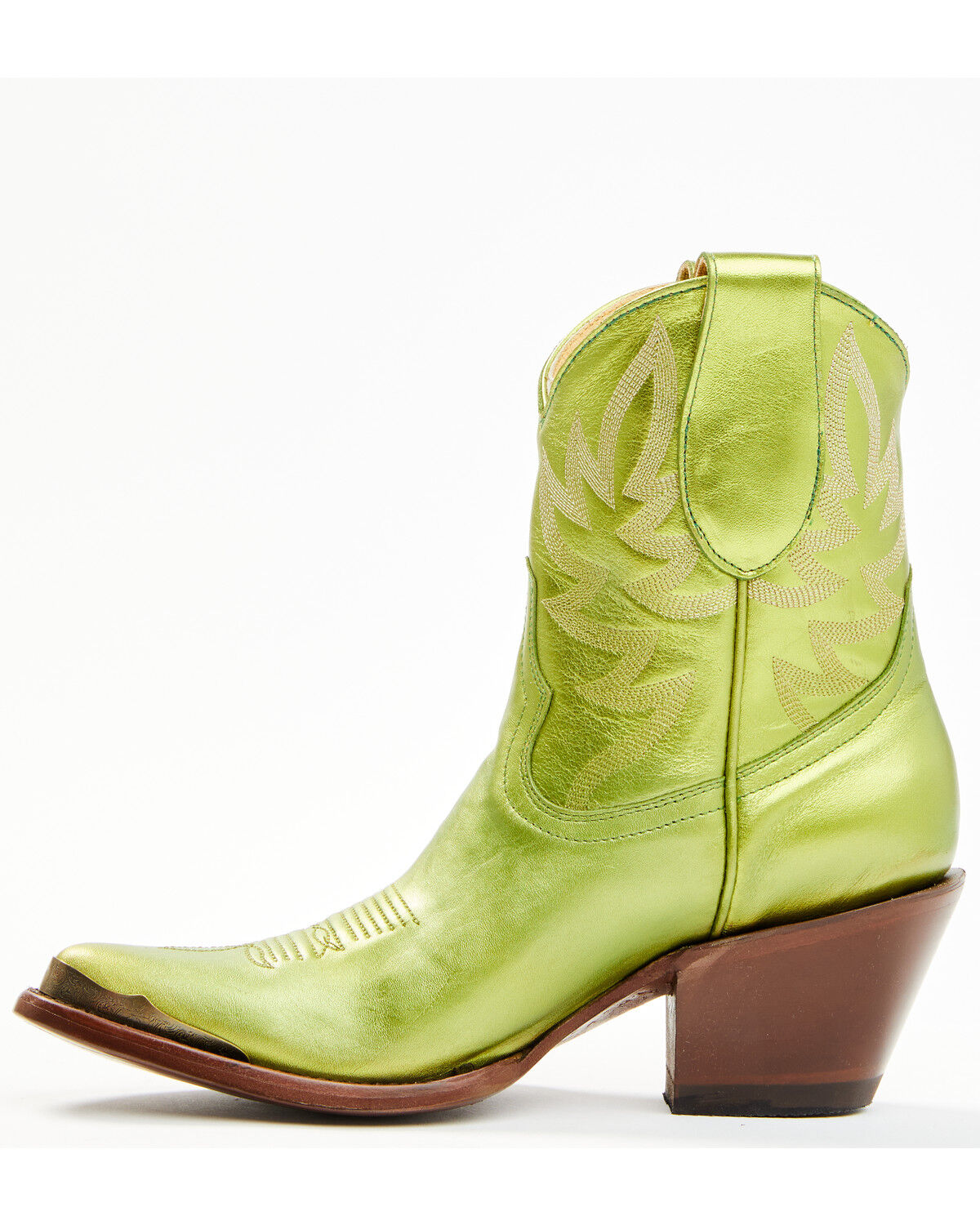 Image #3 - Idyllwind Women's Envy Metallic Fashion Leather Western Booties - Round Toe, Green, hi-res