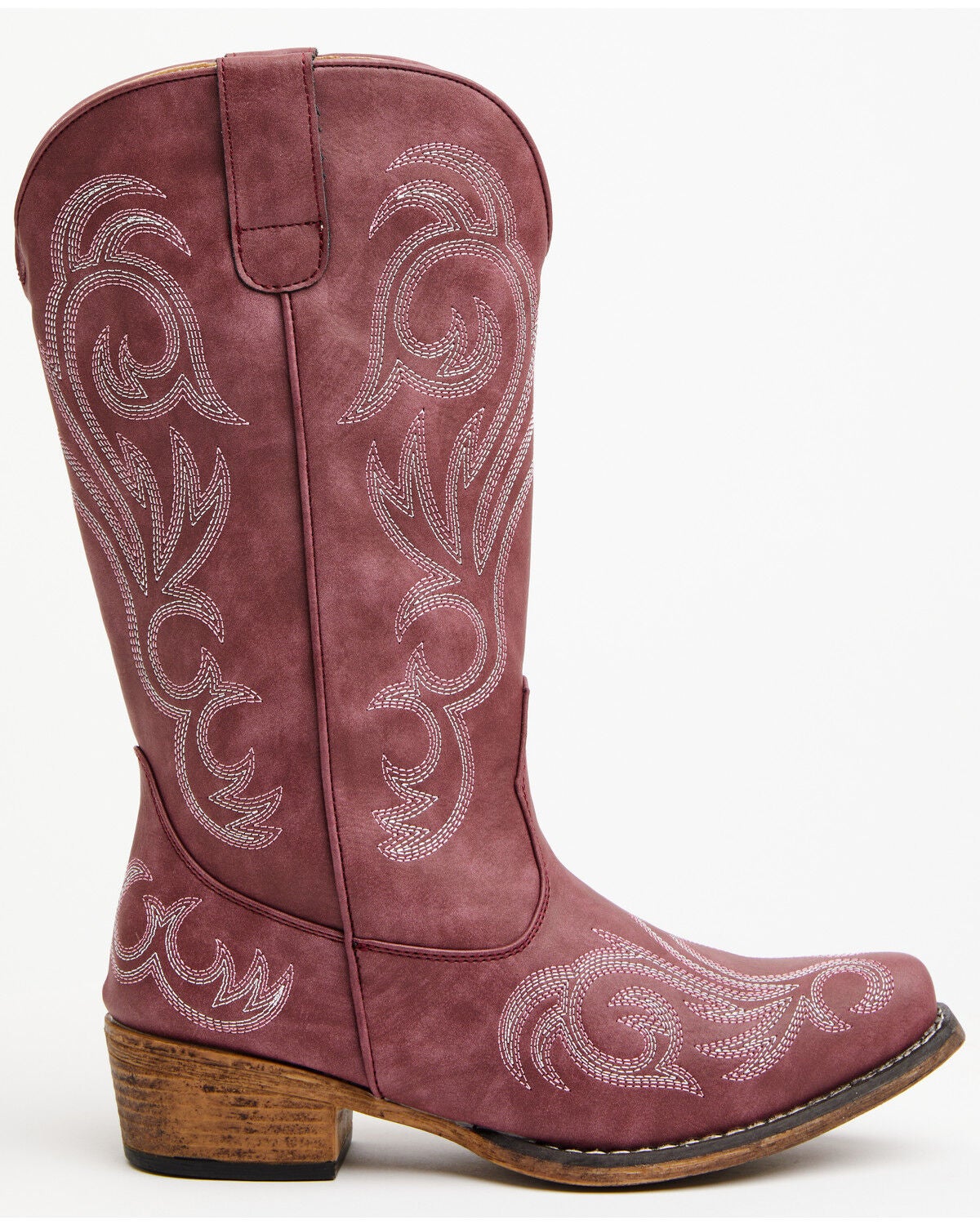 Image #2 - Roper Women's Raspberry Riley Vintage Western Boots - Snip Toe, Red, hi-res