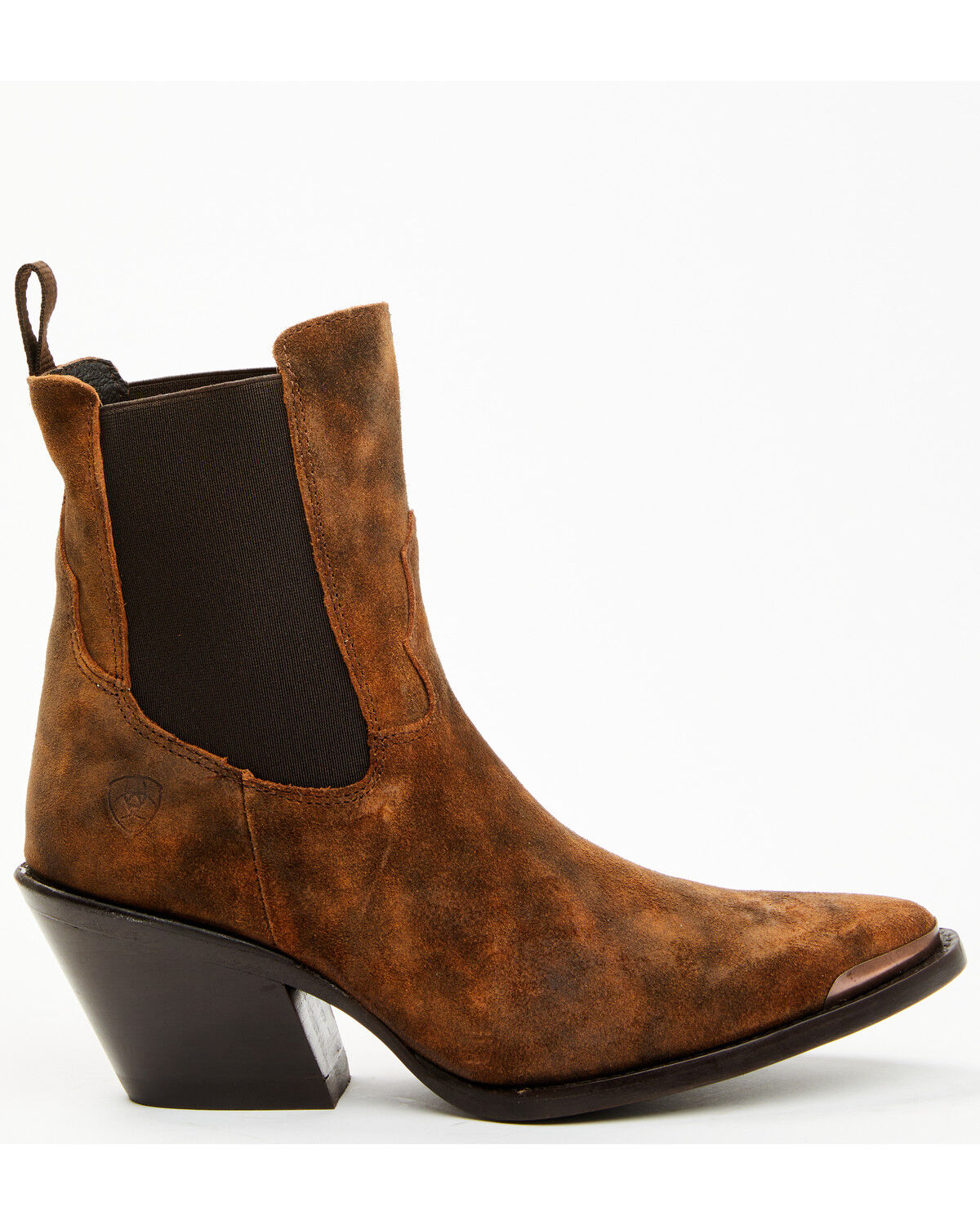 Image #2 - Ariat Women's Shiloh Suede Booties - Round Toe, Brown, hi-res