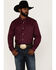 Image #1 - RANK 45® Men's Solid Basic Twill Logo Long Sleeve Button-Down Western Shirt , Purple, hi-res