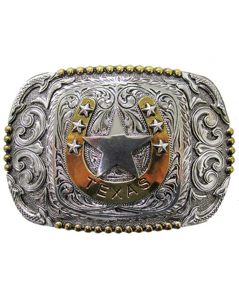 Image #1 - Cody James Men's Texas Star Regional Buckle, Silver, hi-res