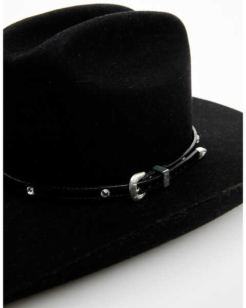 Austin Accent Women's Leather Rhinestone Hat Band , Black, hi-res