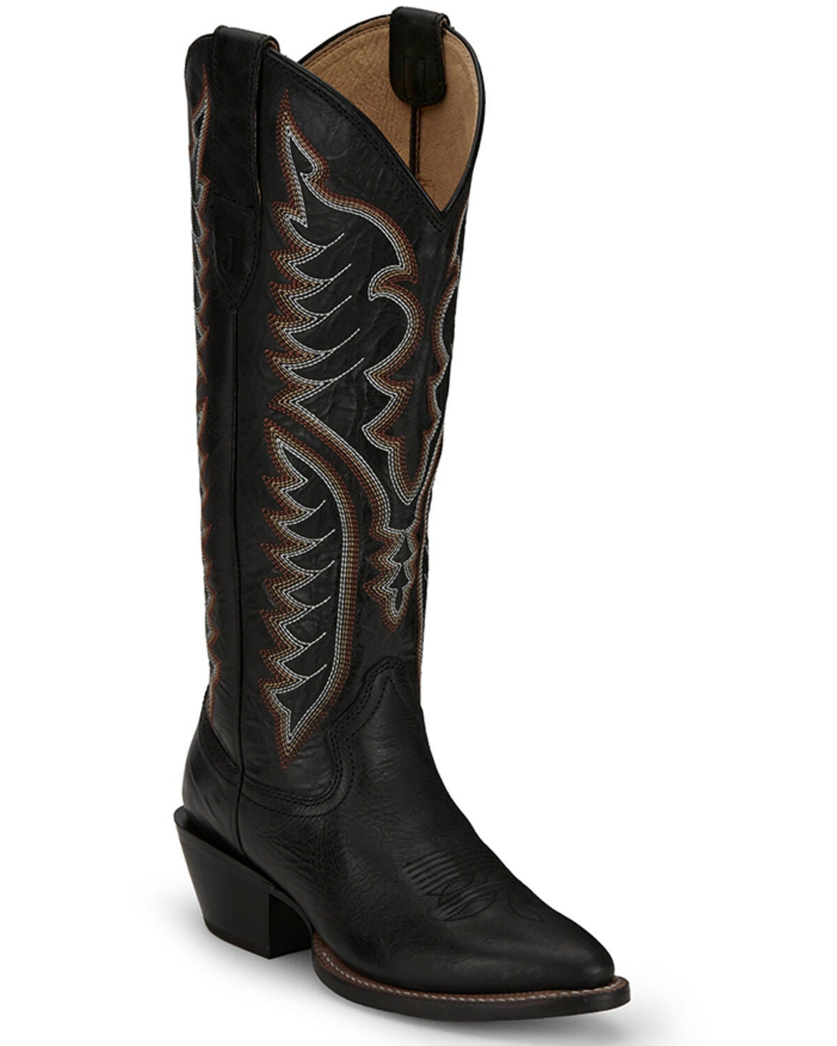 Justin Women's Evelyn Tall Western Boots - Snip Toe, Black, hi-res