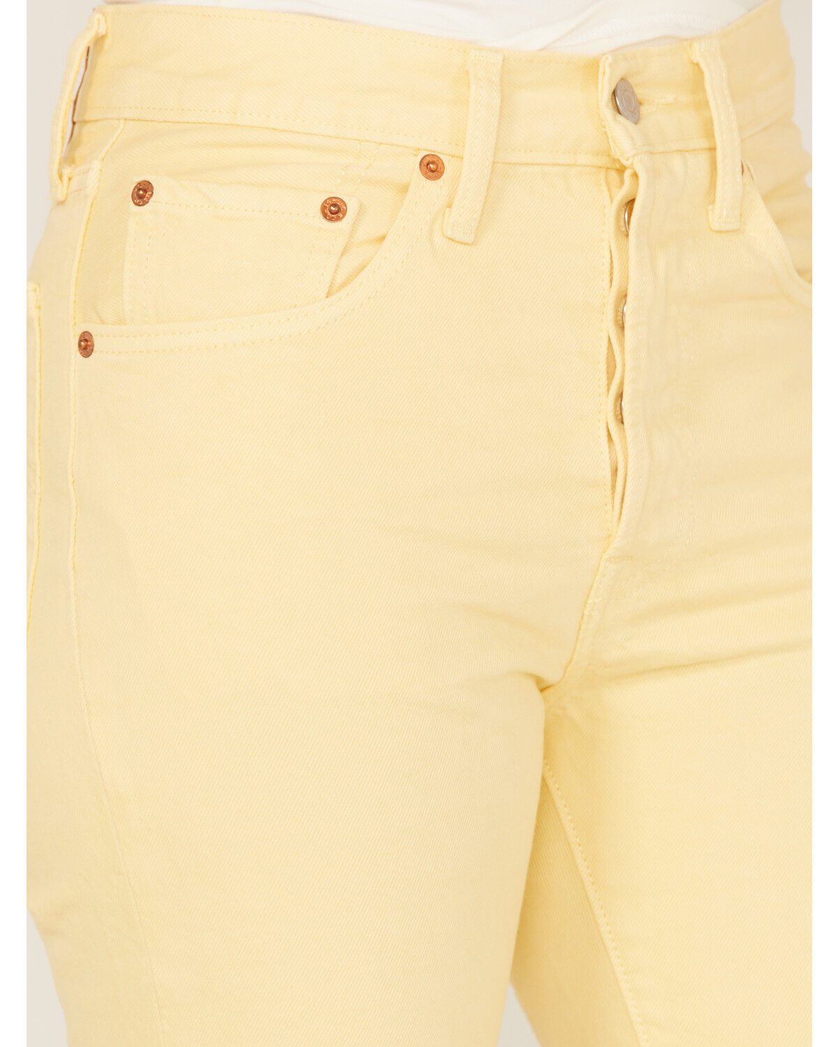 Image #2 - Levi's Women's 501 High Rise Straight Cropped Jeans, Yellow, hi-res