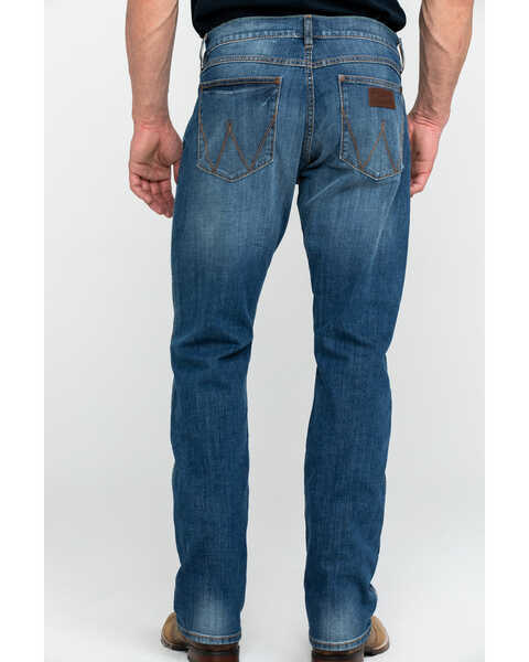 Wrangler Retro Men's Cottonwood Medium Wash Slim Straight Jeans , Indigo, hi-res