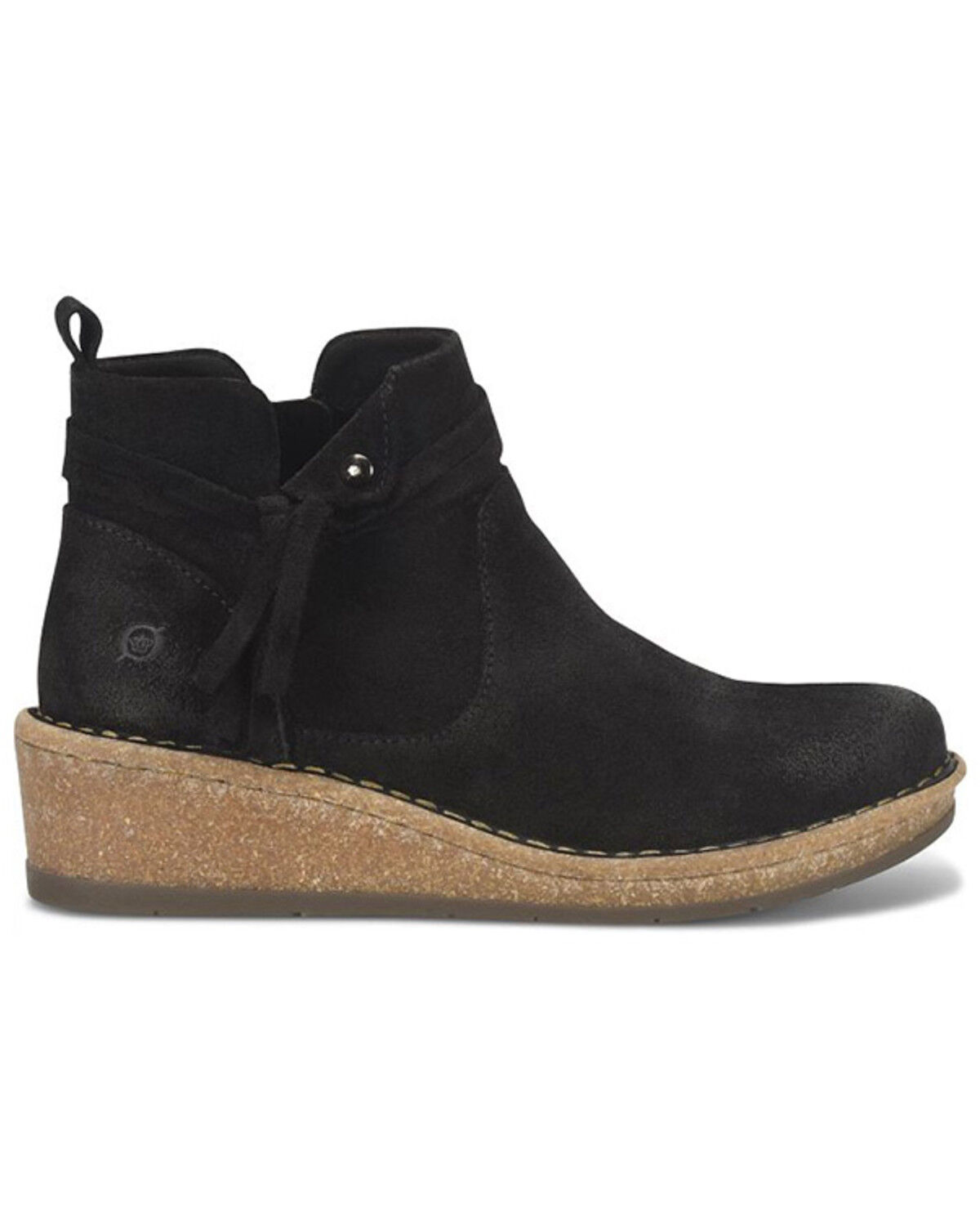 Image #2 - Born Women's Vaughn Tassel Fashion Booties - Round Toe, Black, hi-res