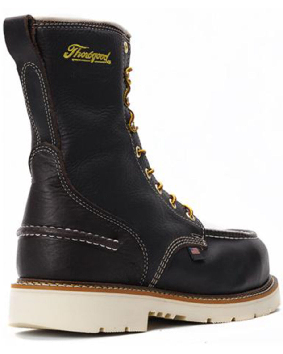 Image #3 - Thorogood Men's Boot Barn Exclusive Waterproof 8" USA Moc Work Boots - Steel Toe, Brown, hi-res