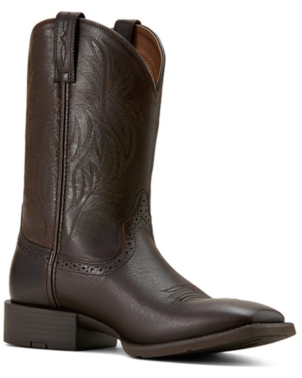 Ariat Men's Sport Performance Western Boots - Broad Square Toe, Chocolate, hi-res