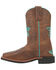 Image #3 - Dan Post Little Girls' Starr Western Boots - Broad Square Toe, Brown, hi-res