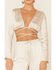 Image #3 - The Now Women's Lily Wrap Long Sleeve Crop Top, Cream, hi-res