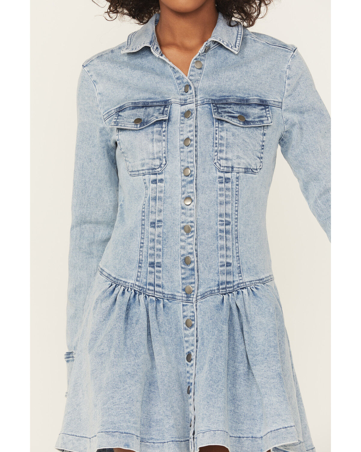 Image #3 - Free People Women's Roadhouse Mini Dress, Light Wash, hi-res