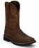 Image #1 - Justin Men's Driller Western Work Boots - Steel Toe, Tan, hi-res