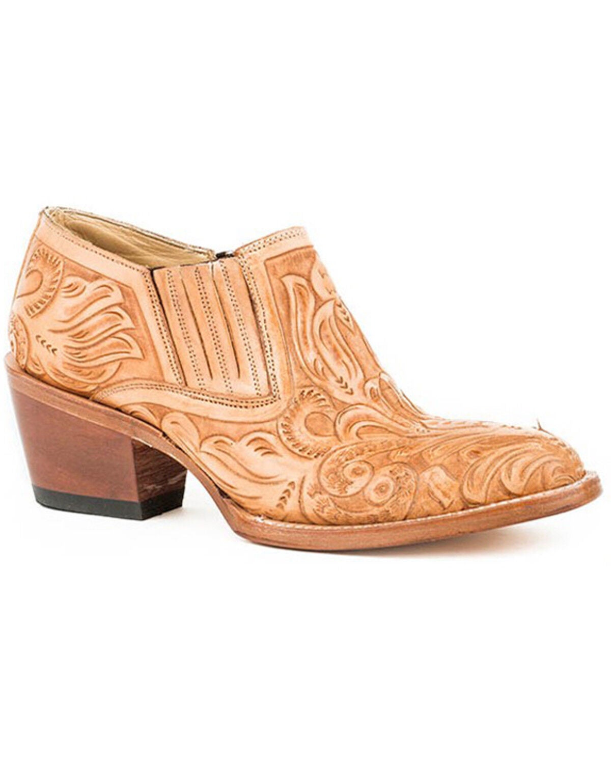 Stetson Women's Nina Western Booties - Round Toe, Brown, hi-res