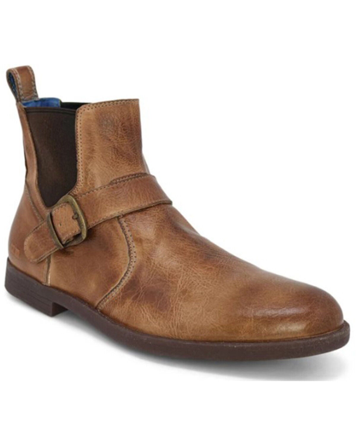 Evolutions Men's Michelangelo Side Buckle Chelsea Boots - Round Toe, Brown, hi-res