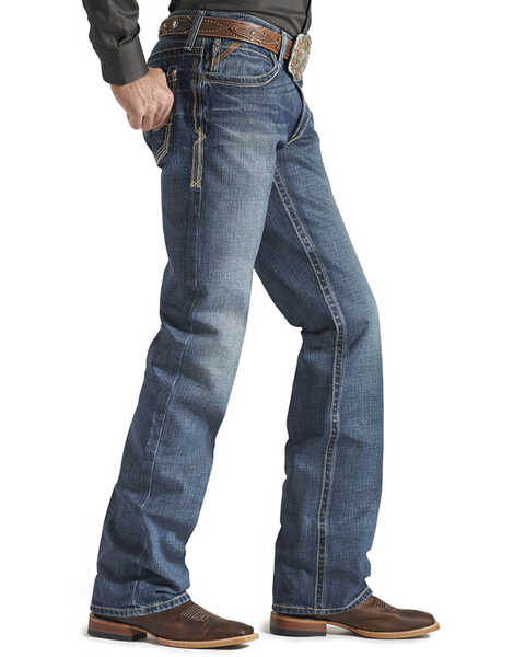 Ariat Men's M4 Gulch Medium Wash Relaxed Low Rise Bootcut Jeans, Med Wash, hi-res