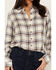 Image #3 - Cleo + Wolf Women's Amy Plaid Print Button-Up Cropped Long Sleeve Flannel Shirt, , hi-res