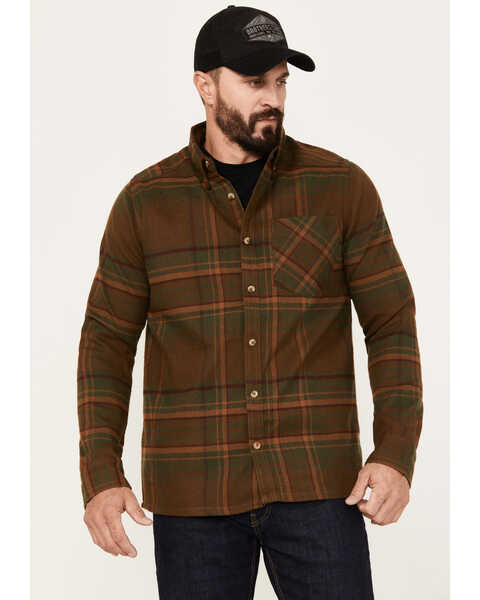 Browning Men's Hunter Heavyweight Plaid Print Long Sleeve Flannel Shirt, Green, hi-res