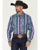 Image #1 - Wrangler Men's Checotah Southwestern Print Long Sleeve Snap Western Shirt, Purple, hi-res