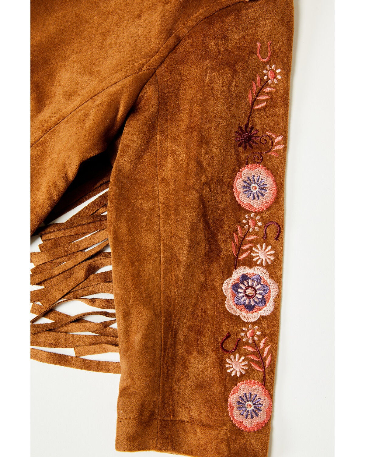 Image #4 - Fornia Toddler Girls' Horse Embroidered Fringe Jacket, Camel, hi-res