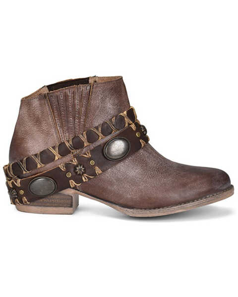 Image #2 - Corral Women's Harness Fashion Booties - Round Toe, Dark Brown, hi-res