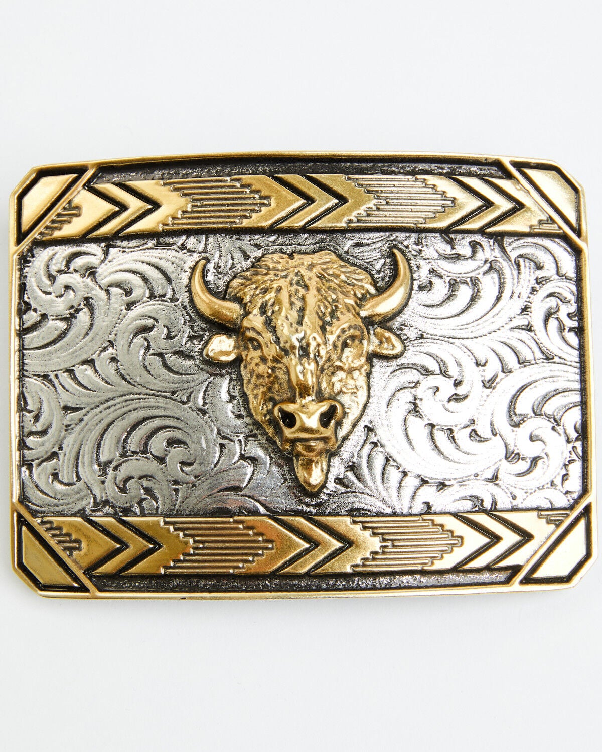 Cody James Buffalo Head Belt Buckle, Silver, hi-res