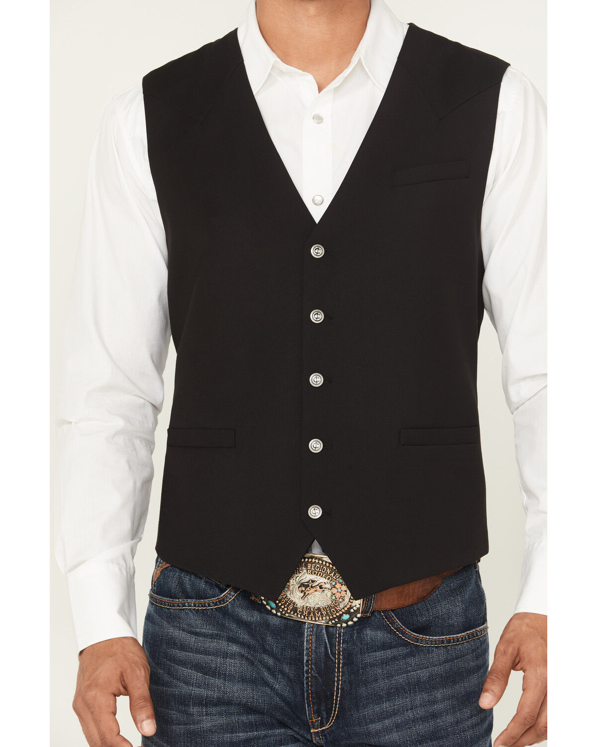 Image #3 - Cody James Men's Saratoga Button-Down Western Vest, Black, hi-res