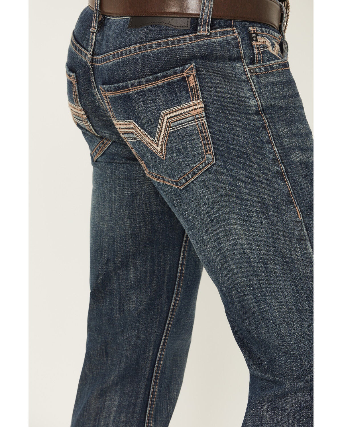 Image #4 - Rock & Roll Denim Men's Double Barrel Medium Wash Relaxed Straight Denim Jeans, Medium Wash, hi-res