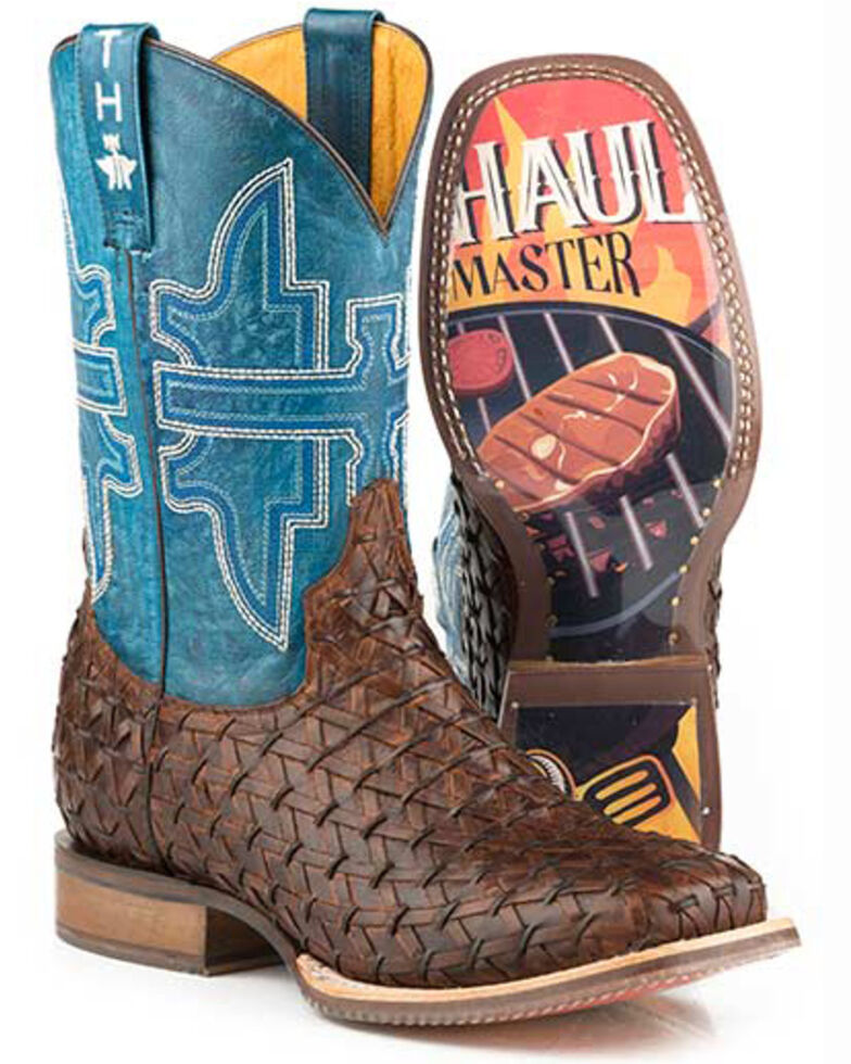 Tin Haul Men's Grill Master Western Boots - Broad Square Toe, Brown, hi-res