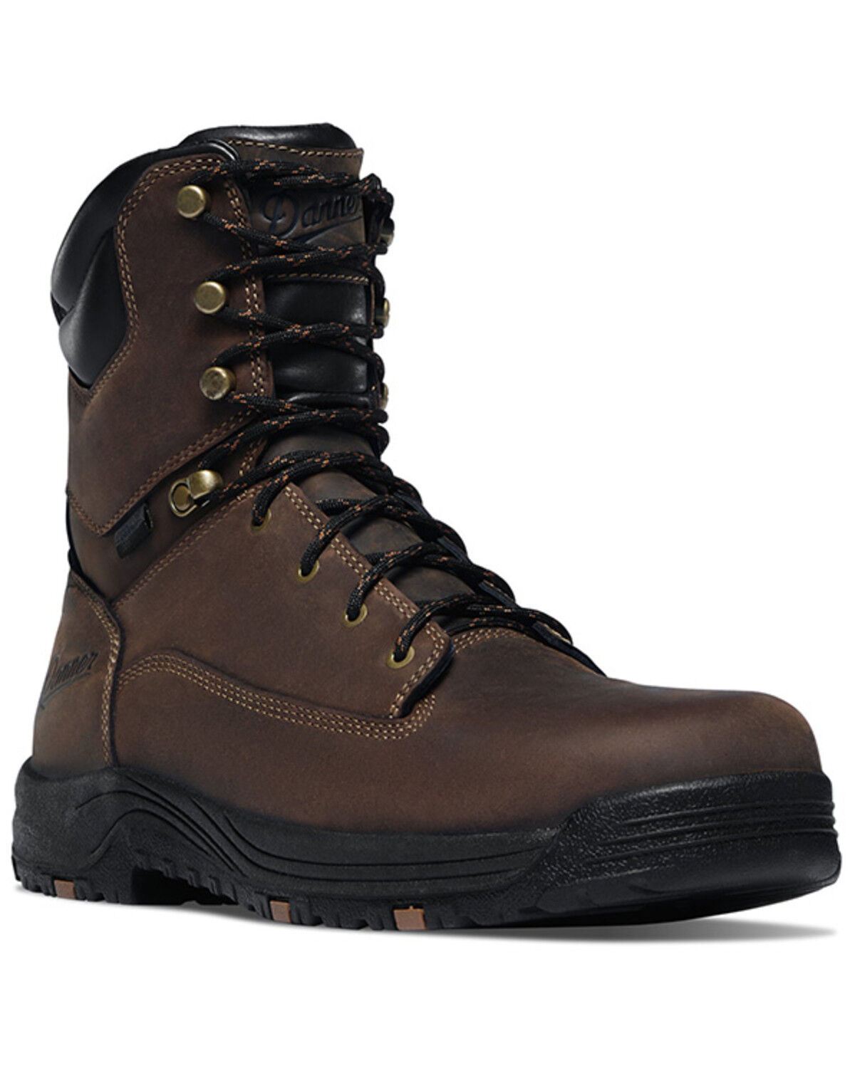 Image #1 - Danner Men's 8" Caliper Work Boots - Aluminum Toe, Brown, hi-res