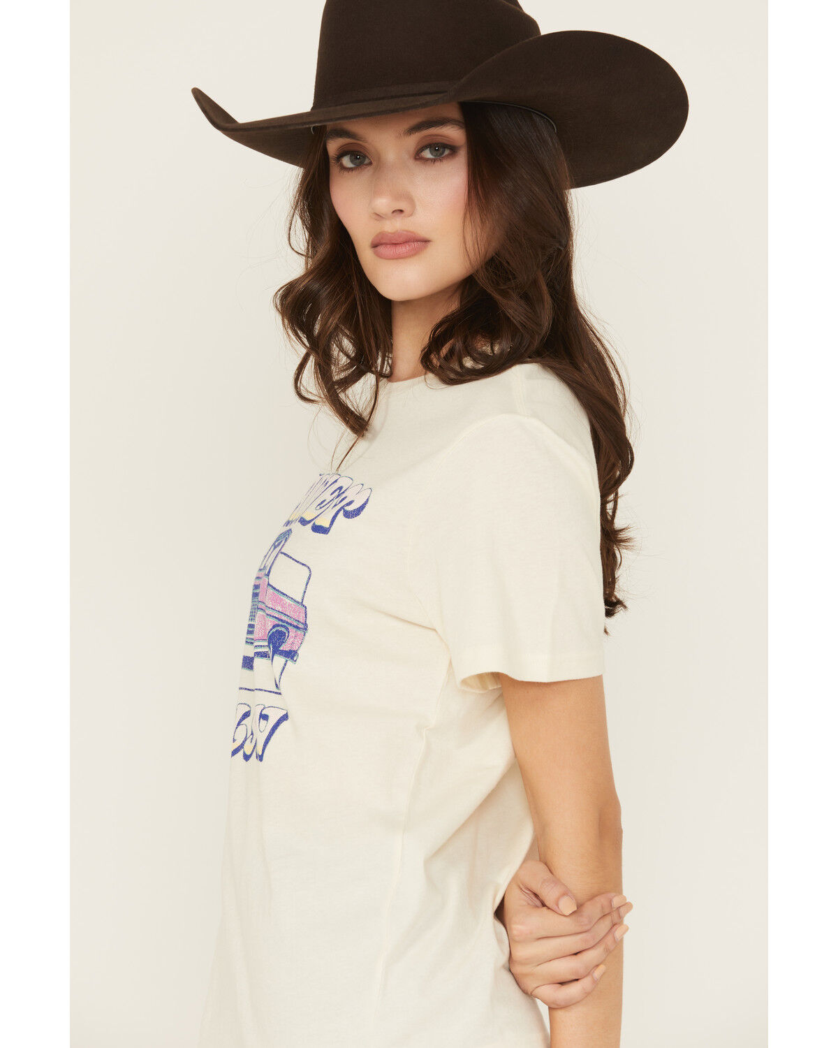 Image #2 - Wrangler X Lainey Wilson Women's Heart Like A Truck Short Sleeve Graphic Tee, White, hi-res