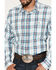 Wrangler Retro Men's Plaid Long Sleeve Button-Down Western Shirt - Big & Tall, Turquoise, hi-res