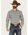 Image #1 - Gibson Trading Co Men's Lava Lamp Spade Print Long Sleeve Snap Western Shirt, Cream, hi-res