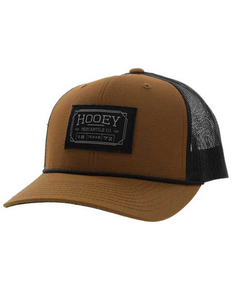 Hooey Men's Doc Logo Patch Trucker Cap , Tan, hi-res