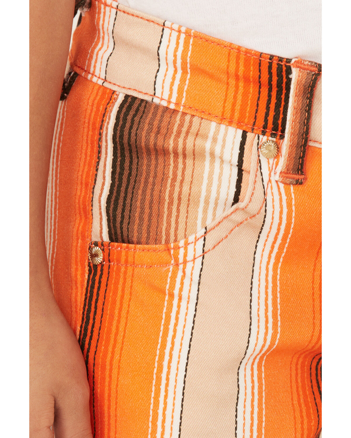 Image #2 - Ranch Dress'n Girls' Multi Sunset Serape Stripe High Rise Flare Jean, Multi, hi-res