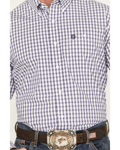 Image #3 - George Strait by Wrangler Men's Plaid Long Sleeve Button Down Western Shirt, Pink, hi-res