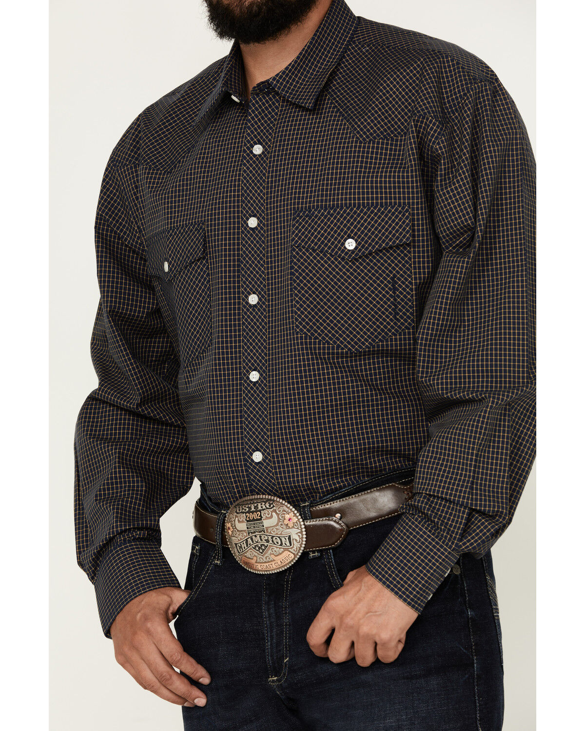 Image #3 - Resistol Men's Colby Long Sleeve Button-Down Western Shirt, Dark Blue, hi-res