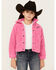 Image #1 - Wrangler Girls' Sherpa Snap Jacket, Pink, hi-res